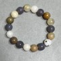 Bracelet Smoky Quartz Agate Onyx Ball 10mm+-, stretch length 18cm+-