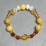 Bracelet Citrine Mountain Crystal Multisided 10x7mm+- bead 10mm+-, Carnelian bead 6mm+-, length 18cm+- stretch
