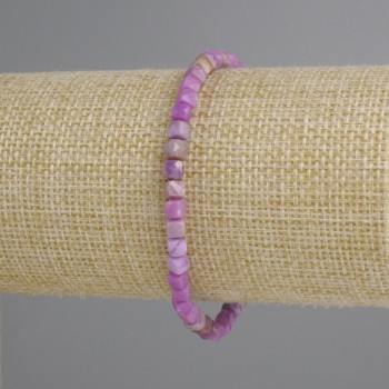 Bracelet Phosphosiderite faceted cube, diameter 4x4mm +-, length 18cm +-/ stretch