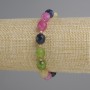 Tourmaline bracelet faceted grain, diameter 10×9mm±, seed beads 3mm±, length 18cm±, stretch