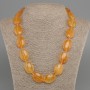 Citrine Necklace Oval, 25x18mm diameter, 50cm length with clasp