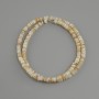 Mother-of-P pearl scallop seed beads Scarface rondelle, diameter 4x1.5–2 mm approx, length 38 cm on thread