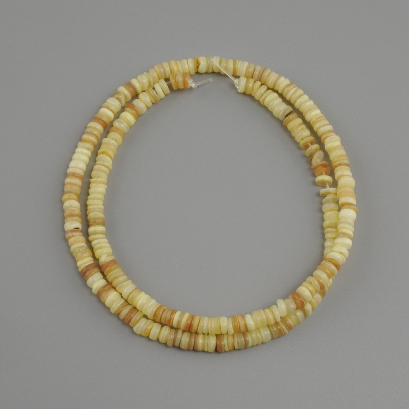 Mother-of-Pearl Scarabs Beads Rondelle, 4×1.5–2 mm, length 38 cm on thread