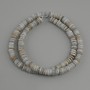 Mother-of-P pearl beads Scarpa scallop rondelle 6x1.5-2mm+, length 39cm +/- on thread