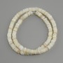 Shell beads Scarabaca rondelle, 6x1.5–2 mm, 39 cm long on thread