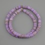Mother-of-P pearl Shell Beads Scaparka Rondelle, 6×1.5–2 mm, 39 cm string on thread
