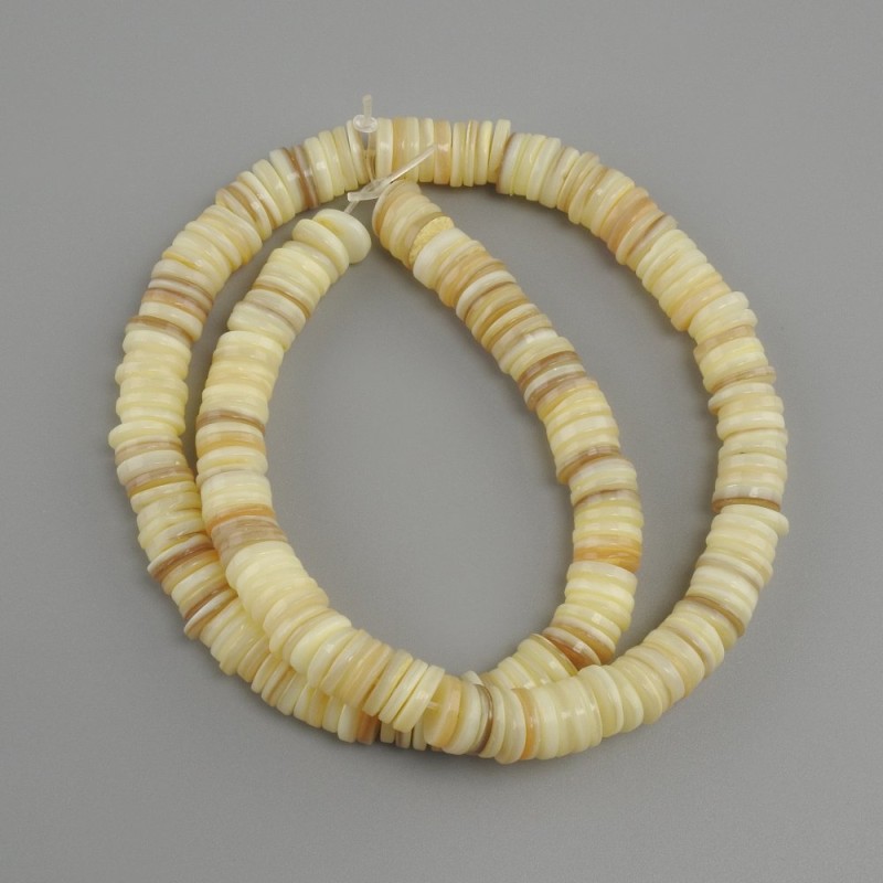 Scapharca Shell Rondelle Beads, 8x1.5-2mm ±, 39cm ± on Line