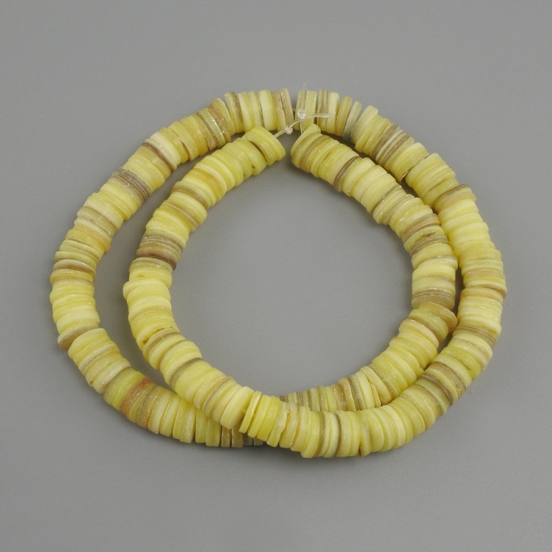 Mother-of-P pearl Beads Scar Face rondelle, diameter 8x1.5-2mm, length 38cm on fishing line