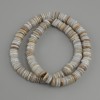 Shell Beads Scafari Rondel, 8x1.5-2 mm, 38 cm length on thread