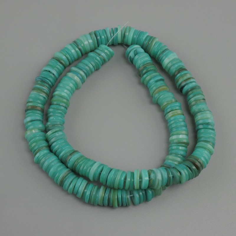 Scafarca Shell Beads Rondelle, diameter 8×1.5-2 mm, length 39 cm ± on fishing line