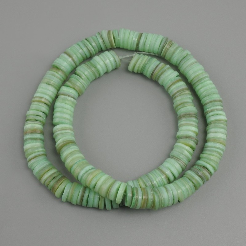 Scaharka shell gemstone Rondelle beads, diameter 8x1.5-2mm, thread length 38cm +/- on fishing line