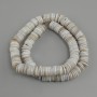 Mother-of-Pearl Scarface Shell Beads, Rondelle Shape, 10x1.5-2mm, 39cm approx. on a fishing line