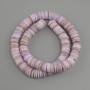 Mother-of-P pearl Shell Beads Scaparka Rondelle, 10x1.0-2.5mm approx., 39cm length on thread