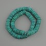 Mother-of-Pearl Scarab Hooks Rondel Beads, diameter 10x1.5-2 mm, length 35 cm on thread