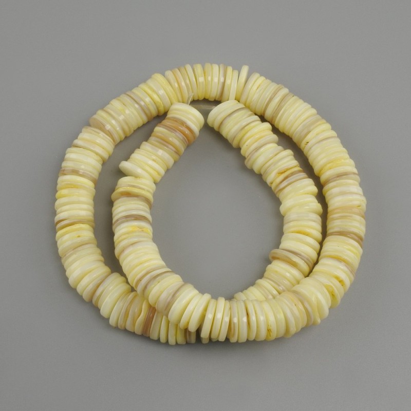 Mother-of-pearl Scarab bead rondelle beads, diameter 10x1.5-2mm, length 39cm on thread