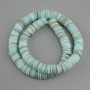 Mother-of-Pearl Scarface Scarlet Rondelle Beads 10x1.5-2mm, 39cm on Thread