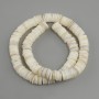 Shell Beads Scarpharka Rondelle, diameter 10x1.5-2mm, length 38cm on beading thread