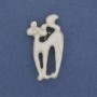 Brooch Pendant Cat White Enamel, Gold-toned Metal 39×22mm ±