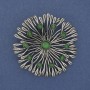 Brooch Pendant Flower Cat’s Eye 60mm+ Silver Tone Metal