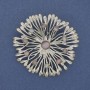 Flower Brooch Pendant Cat's Eye 60mm+ Silver Metal