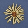 Brooch Flower 65mm+- golden metal