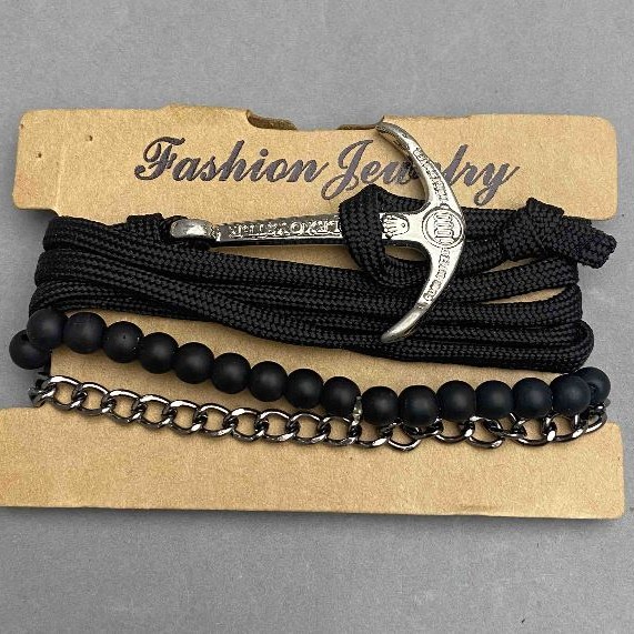Men's Bracelet 'Trefoil Anchor', length 20cm+