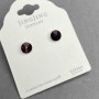 Xuping Stud Earrings with Violet Crystal, 6mm dia. + Rhodium