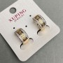 Earrings Xuping white crystals 15x8mm±, 18K gold-plated