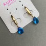 Xuping Earrings with Blue Stones 28×7mm, 18K Gold Plated