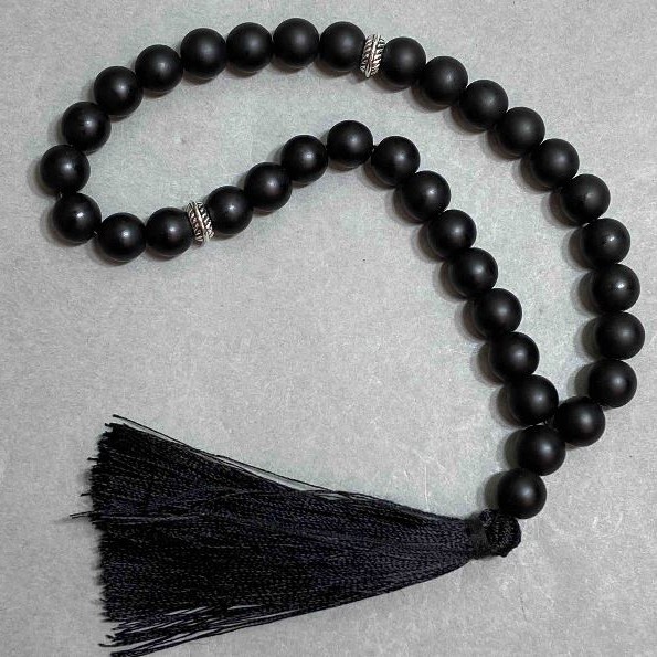 Shungite prayer beads 33 beads, 8mm diameter+