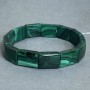 Clearance! Malachite Bracelet, smooth link, 16x12mm diameter +-, length 18cm+-, stretch (minor nicks)
