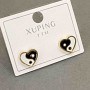 Xuping heart stud earrings (poussettes) pearl studs, diameter 10×9 mm ±, 18K gold plating