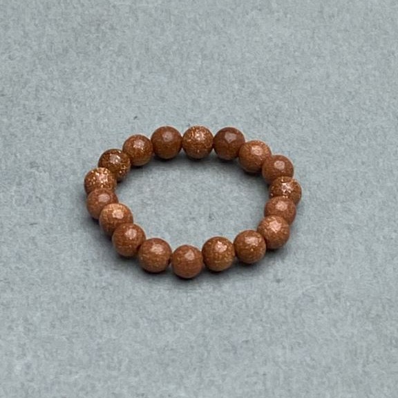 Ring Aventurine Golden Sand smooth bead, diameter 4 mm +- stretch