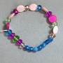 Apatite bracelet faceted round bead, diameter 6mm+ – mother-of-pearl coin 11mm+-, length 18cm+/- stretch