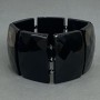 Bracelet Agate faceted link 40x29mm ± Hematite multi-faceted bead, diameter 4mm ±, length 18cm ± stretch
