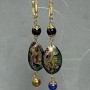 Earrings Haliotis 25x18mm ± Agate Hematite bead 8mm ±, length 78mm ±