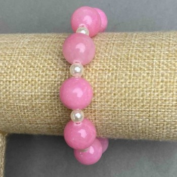 Acrylic bracelet smooth ball bead 14cm± 6mm±, length 18cm± stretch