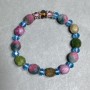 Turquoise bracelet tourmaline faceted seed 10x7mm+- Czech crystal 6x5mm+-, length 18cm+- stretch