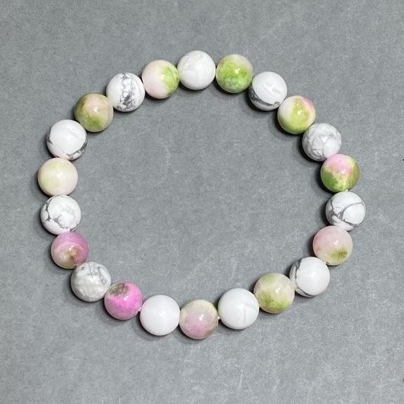 Bracelet Variscite (acrylic) Kahlolong smooth round bead 8mm ±, length 18cm ± stretch