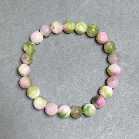 Bracelet Variscite (acrylic) smooth round bead 8mm +/-, length 18cm +/- stretch