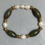 Pearl bracelet 7–9×7–8mm Jasper bead 20×10mm ±, length 18cm stretch
