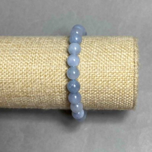 Aquamarine bracelet smooth round bead, diameter 8.5 mm+, length 18 cm+-, stretch