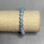 Aquamarine bracelet smooth round bead, diameter 8.5 mm+, length 18 cm+-, stretch