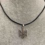 Pendant Trident 25x15mm+- silver-coloured metal on eco-leather cord, length 60cm +5cm chain