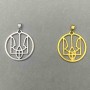 Trident pendant in a circle, diameter 25 mm +/-, length 32 mm +/-, silver-toned or gold-toned metal