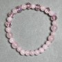 Bracelet Pink Quartz round bead 6mm +- Czech crystal 8x6mm +-, length 18cm +- stretch