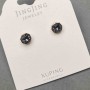 Earrings studs Xuping bead with crystal, diameter 6mm ±, 18K gold-plated