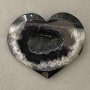 Heart-shaped ornament Agate with geode 74×62mm ± weight 127g