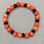Bracelet Coral (artificial) bead 8mm+- Agate rondelle 8x4.5mm+- length 18cm+- stretch