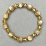 Bracelet Mother-of-Pearl smooth bead 8mm ± Czech crystal rondelle 8x6mm ± length 18cm ± stretch
